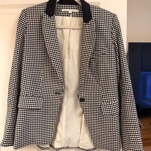 Veronica Beard Black and White Houndstooth Blazer